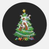 Funny English Springer Spaniel Dog Christmas Tree  Ronde Sticker (Voorkant)