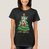 Funny English Springer Spaniel Dog Christmas Tree  T-shirt (Voorkant)