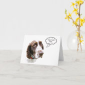Funny English Springer Spaniel Treat Card Kaart (Gele Bloem)