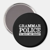 Funny English Teacher Grammar Police Magneet (Voorkant / Achterkant)