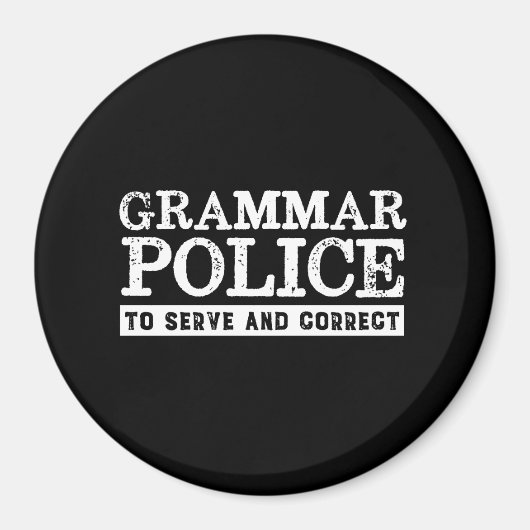 Funny English Teacher Grammar Police Magneet (Voorkant)
