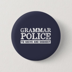 Funny English Teacher Grammar Police Ronde Button 5,7 Cm