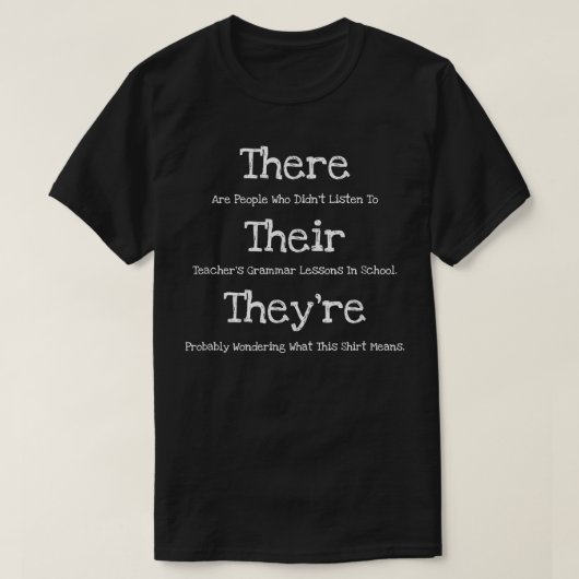 Funny English Teacher Grammar Police T-shirt (Design voorkant)