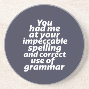 Funny English Teacher Humor Correct gebruik Gramma Zandsteen Onderzetter
