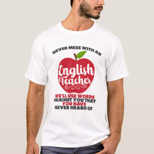 Funny English Teacher Humor Reading Books Vocabula T-shirt