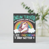 Funny English Teacher Magical Unicorn Lover Briefkaart (Staand voorkant)