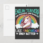 Funny English Teacher Magical Unicorn Lover Briefkaart (Voorkant / Achterkant)