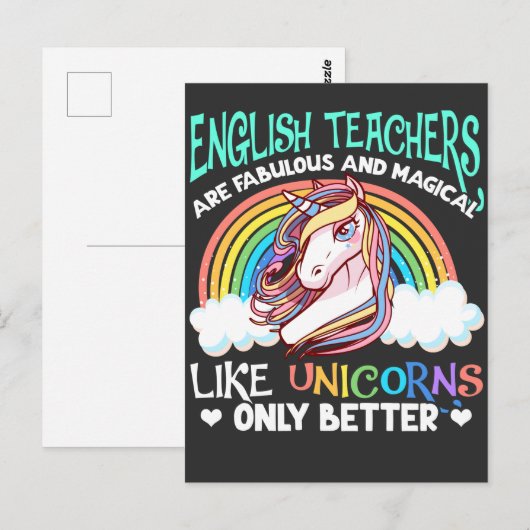 Funny English Teacher Magical Unicorn Lover Briefkaart (Voorkant / Achterkant)