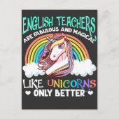 Funny English Teacher Magical Unicorn Lover Briefkaart (Voorkant)