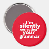 Funny English Teacher Silently Correction Grammar Magneet (Voorkant / Achterkant)