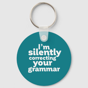 Funny English Teacher Silently Correction Grammar Sleutelhanger