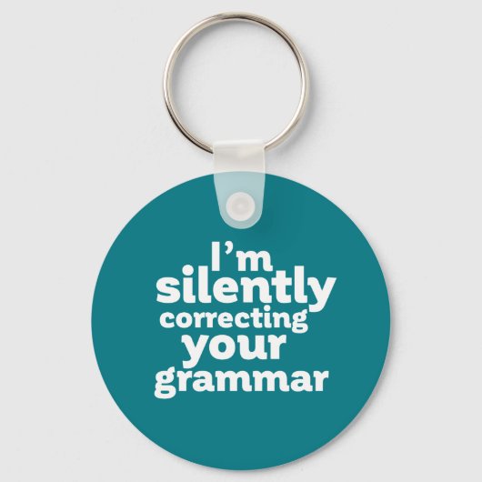 Funny English Teacher Silently Correction Grammar Sleutelhanger (Voorkant)