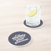 Funny English Teacher Silently Correction Grammar Zandsteen Onderzetter (Zijkant)