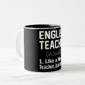 Funny English Teacher Tweekleurige Koffiemok (Voorkant links)