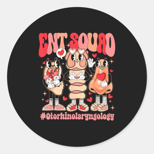 Funny Ent Squad Otolaryngologist Ent Valentines Da Ronde Sticker (Voorkant)