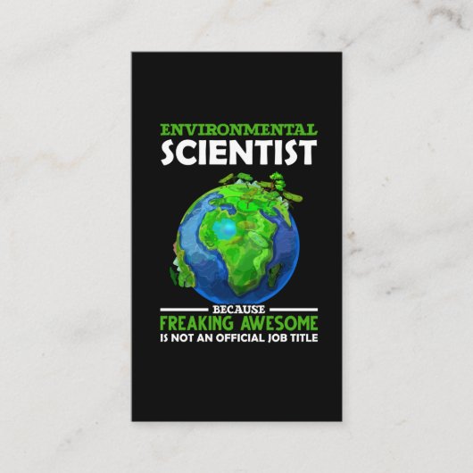 Funny Environmental Scientist Earth Science Humor Visitekaartje (Voorkant)