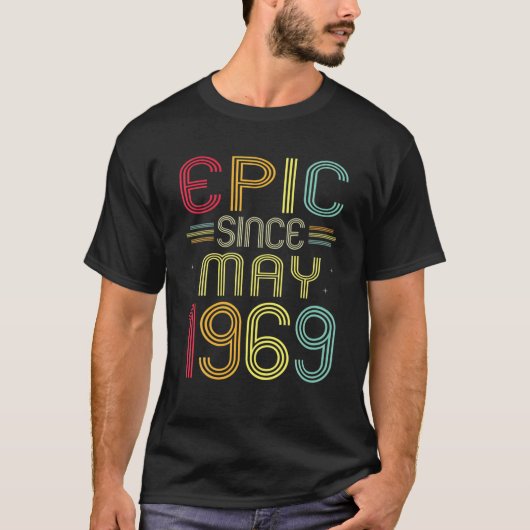 Funny epic Sinds mei 1969 53rd Birthday 53 jaar O T-shirt (Voorkant)