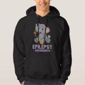 Funny Epilepsy Bewustheid Bloem Elephant Ribbon Hoodie (Voorkant)