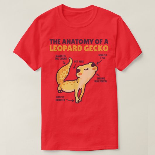 Funny Eplanation of a leopard gecko Anatomy of a g T-shirt (Design voorkant)