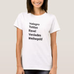 Funny Equestrian Famous Dressage Paarden T-shirt<br><div class="desc">Schommel de namen van enkele van de beroemdste dressage paarden ter wereld als je een rijder bent of alleen maar van paarden houdt en de dressage wereld.</div>