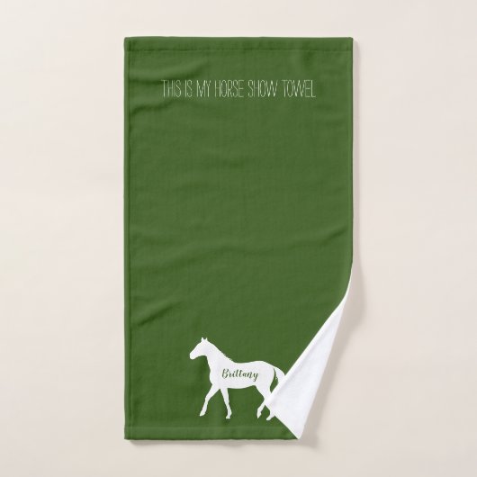 Funny Equestrian Hunter Green Name Show Handdoek (Handdoek)