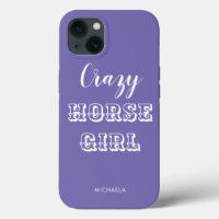Funny Equestrian Paars Crazy Horse Girl Naam