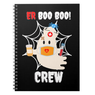 Funny ER Boo Boo Crew Nurse Halloween Cute Ghost Notitieboek