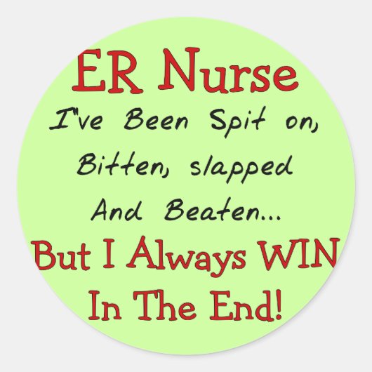 Funny ER Nurse T-Shirts en Gifts Ronde Sticker (Voorkant)
