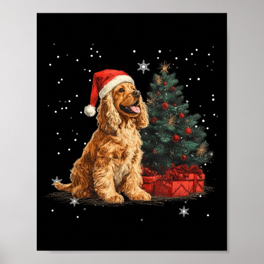 Funny Er Spaniel Dog Christmas Tree Women Men Kids Poster (Voorkant)