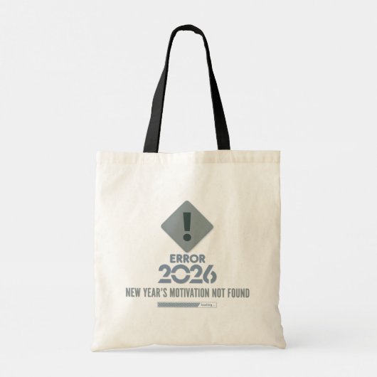 Funny Error 2026 Motivation Not Found Canvas Tote Tote Bag (Achterkant)