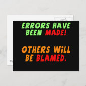 Funny Errors Made T-shirts Gifts Briefkaart (Voorkant / Achterkant)