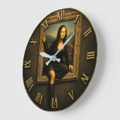 Funny Escaping Mona Lisa Stepping Out of the Frame Grote Klok (Hoek)