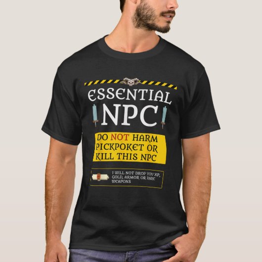 Funny Essential NPC Niet schadelijk voor Humor Shi T-shirt (Voorkant)