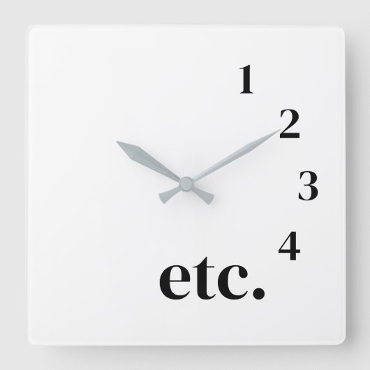 Funny etc. vierkante klok (Voorkant)