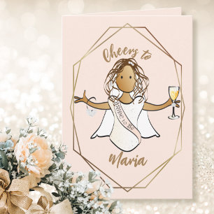 Funny Ethnic Bride to Be Wedding Shower Champagne Kaart