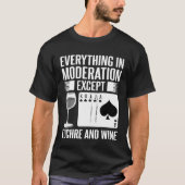 Funny Euchre Kaart Speler Voor Mannen Vrouwen Wijn T-shirt (Voorkant)