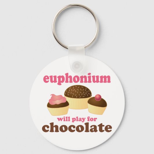 Funny Euphonium zal spelen voor chocolade Sleutelhanger (Voorkant)