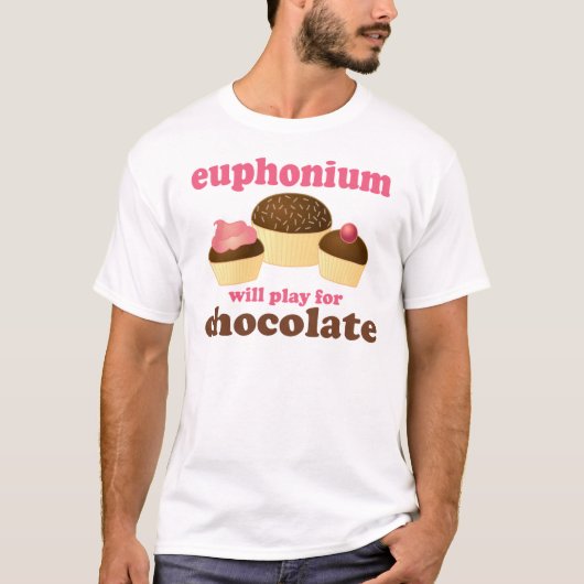 Funny Euphonium zal spelen voor chocolade T-shirt (Voorkant)