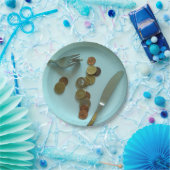 Funny Europe Money Party Paper Borden, Euro Coins Papieren Bordje (Feest)