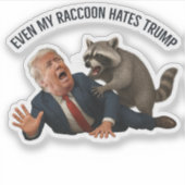 Funny Even My Raccoon Loves Trump 2025 Anti-Trump  Sticker (Voorkant)