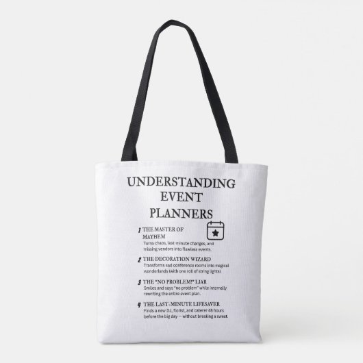Funny Events Coordinator Humor Tote Bag (Achterkant)