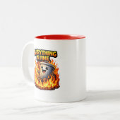 Funny Everything Is Fine Trash Can Mug Tweekleurige Koffiemok (Voorkant links)