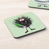 Funny Evil Bug verpleegster met spuit Bier Onderzetter (Linkerzijde)