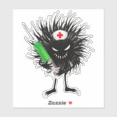 Funny Evil Bug verpleegster met spuit Sticker (Vel)