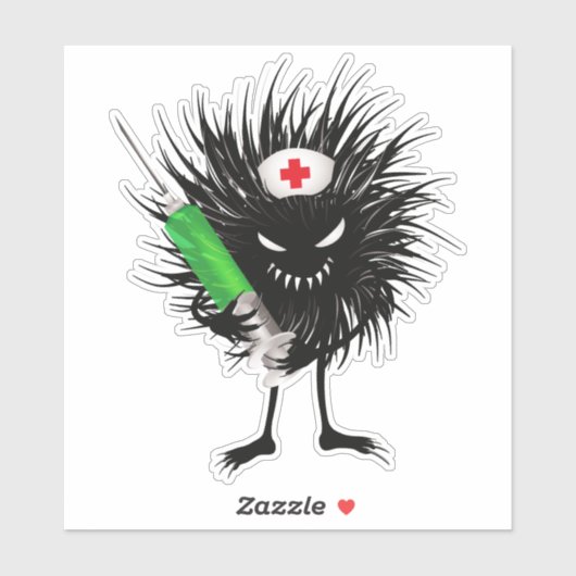 Funny Evil Bug verpleegster met spuit Sticker (Vel)