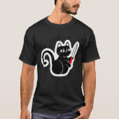 Funny Evil Cat with Knife – Dark Humor Design T-shirt (Voorkant)