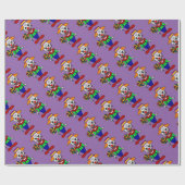 Funny Evil Clown etende Lollipop Snoep Cartoon Cadeaupapier (Vlak)