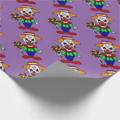 Funny Evil Clown etende Lollipop Snoep Cartoon Cadeaupapier (Hoek)