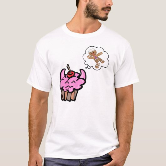 Funny Evil Cookie Killer Cupcake T-shirt (Voorkant)