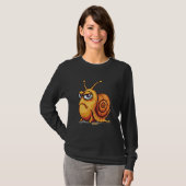 Funny evil grimace, cartoon snail with bad mood t-shirt (Voorkant volledig)